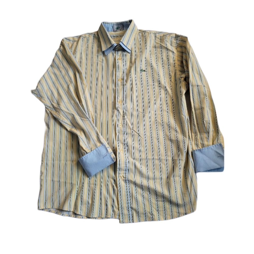 LACOSTE Button Down. Size 2X. Unique double collar.